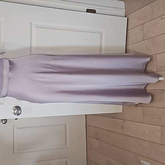 TED BAKER LONDON IVENA Asymmetrical Knit Bodice Satin Silk Lilac Women Dress S:2 - Picture 4 of 15